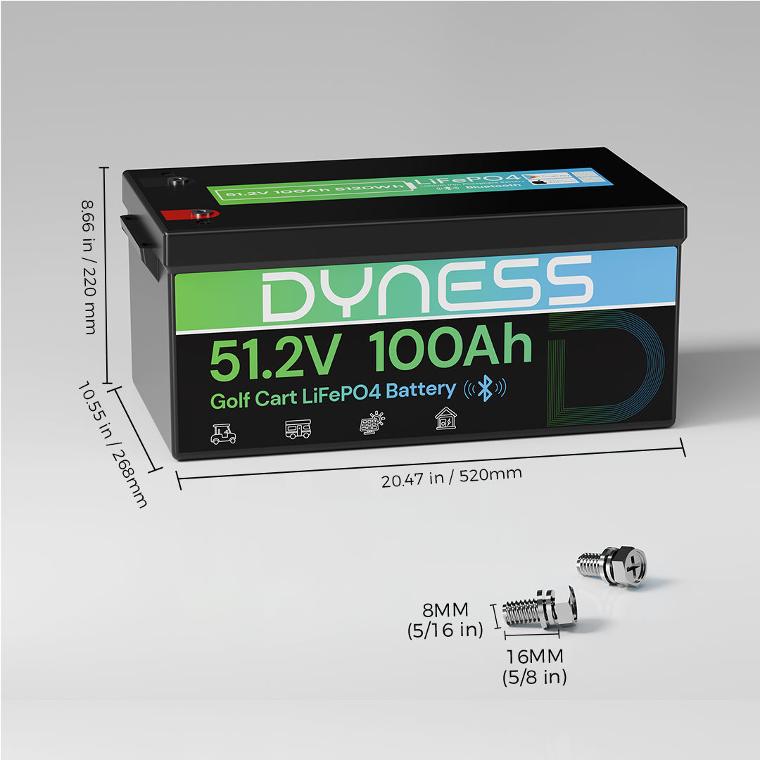 Dynesspower 48V 100Ah Lithium-Ionen-Golfcart-Akku – Mit 200A BMS & Echtzeitüberwachung